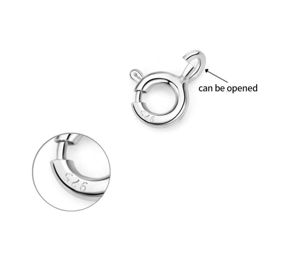 Rundt fjäderlås 925 silver N°02
