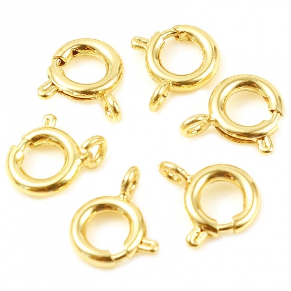 Guldpläterat runt fjäderlås N°01 Guld