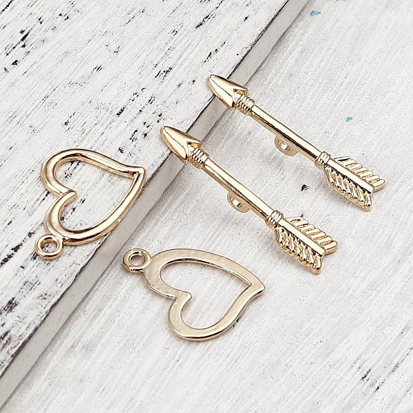 16K guldpl&auml;terade Toggle Clasps hj&auml;rta och pil design N&deg;01