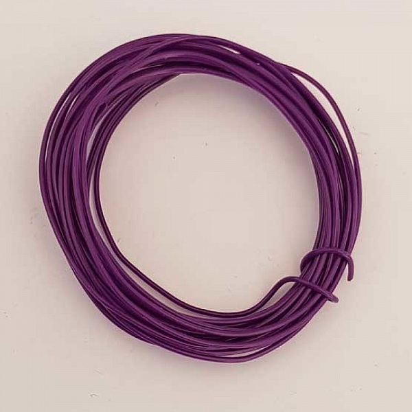 Fil M&eacute;tal Plastifi&eacute; 0.8 mm Mauve x 3 m&egrave;tres