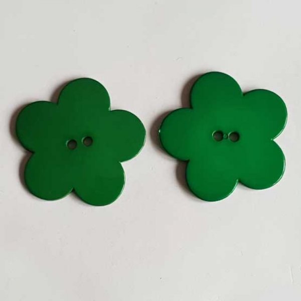 Fleur Big Pop r&eacute;sine 58mm 2 trous Vert Fonc&eacute;