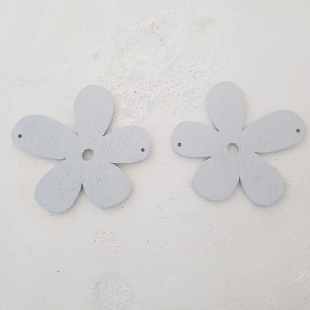 Flower Wood hänge eller kontakt 57 mm Ljusgrå