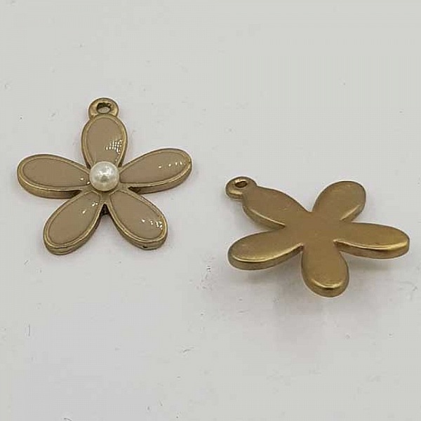 Emaljerad metallblomma 26 mm gr&aring;