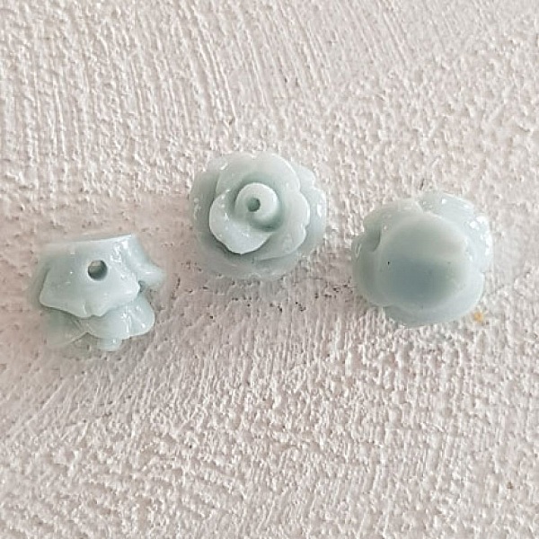 Fleur Synth&eacute;tique 07 mm N&deg;01-27 lot 5 pi&egrave;ces Turquoise