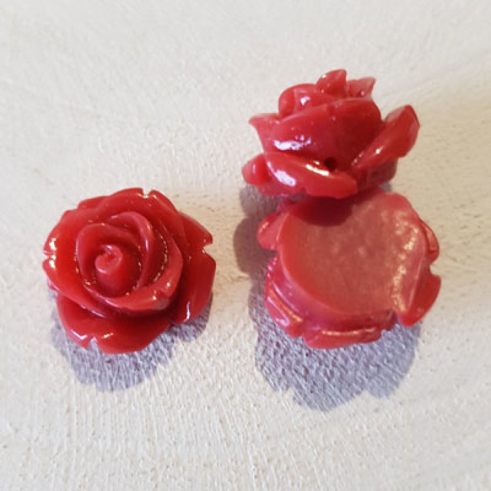 Syntetisk blomma 17 mm N°01-11 Mörkröd