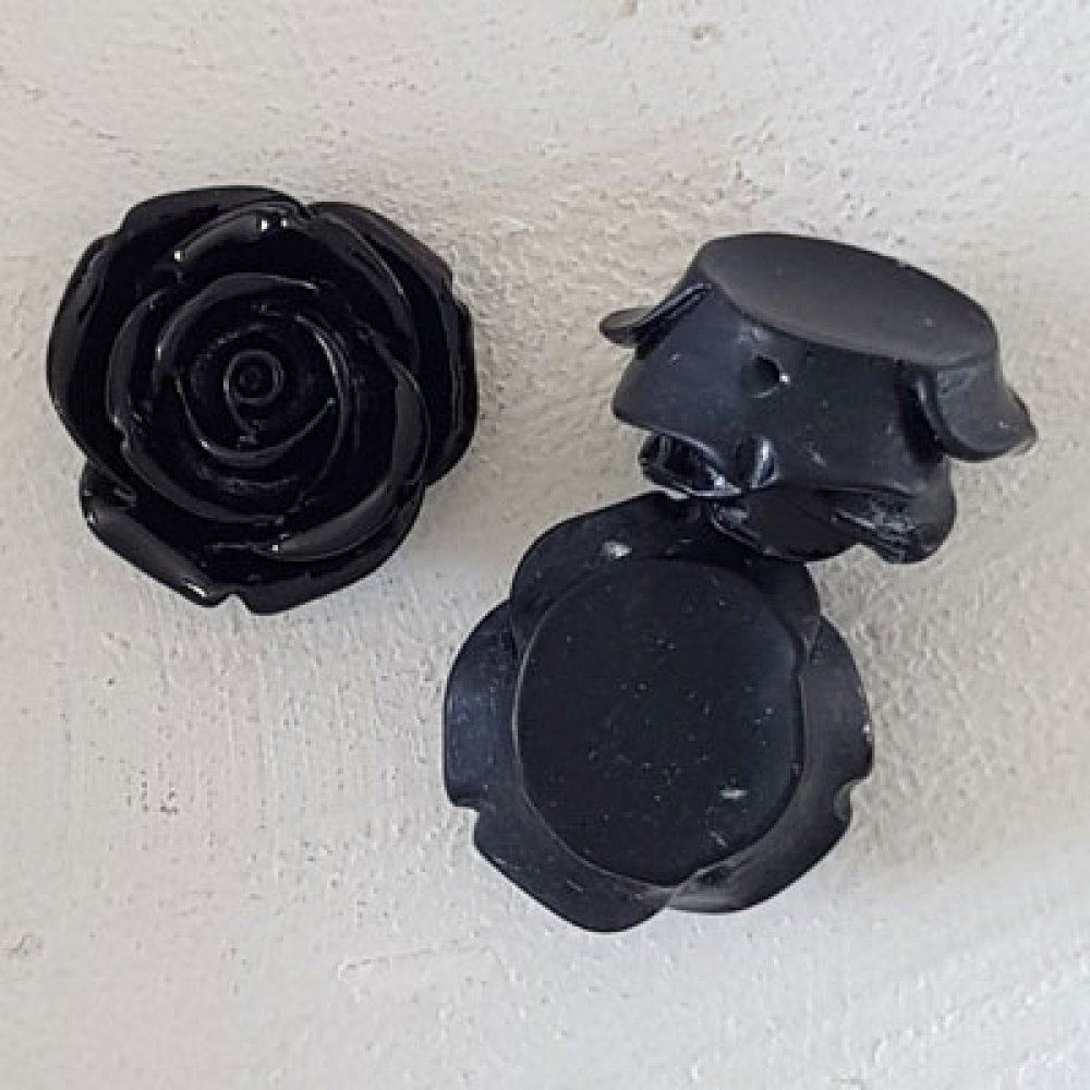 Syntetisk blomma 20 mm N°01-10 Svart