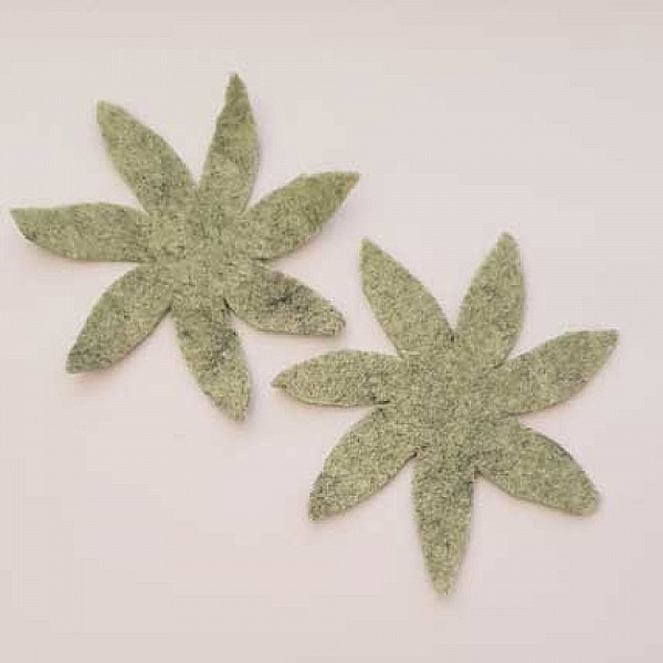 Jolie petite fleur en Feutrine 80 mm N&deg;06-01 x 2 pi&egrave;ces