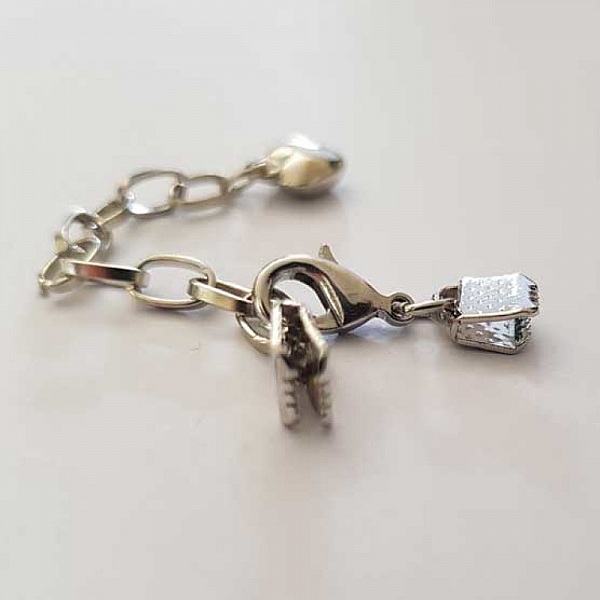 Kit Claw Clasp Heart Ribbon Tie med hummerl&aring;s 6 mm