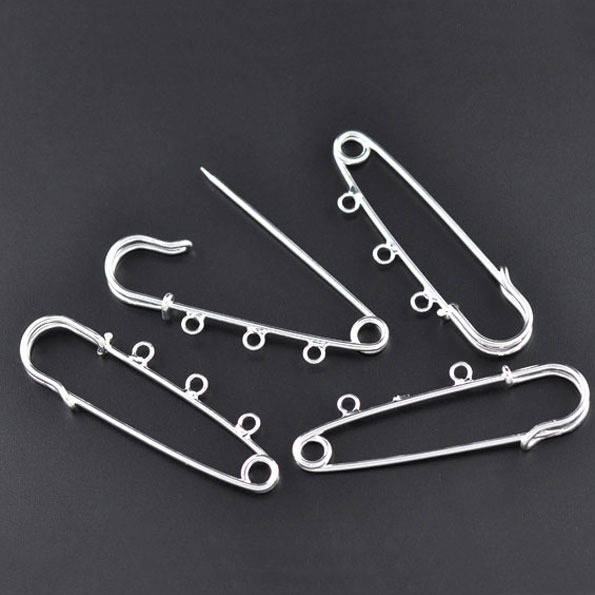 Set med 20 silverfärgade stifthållare för sjuksköterskor 3 ringar 70x20mm N°003 