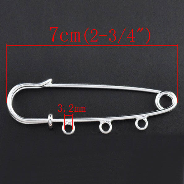 Set med 20 silverfärgade stifthållare för sjuksköterskor 3 ringar 70x20mm N°003 