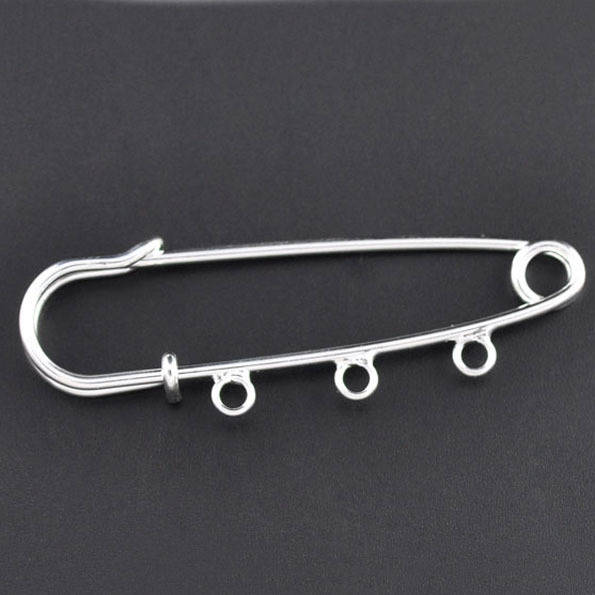 Set med 20 silverfärgade stifthållare för sjuksköterskor 3 ringar 70x20mm N°003 