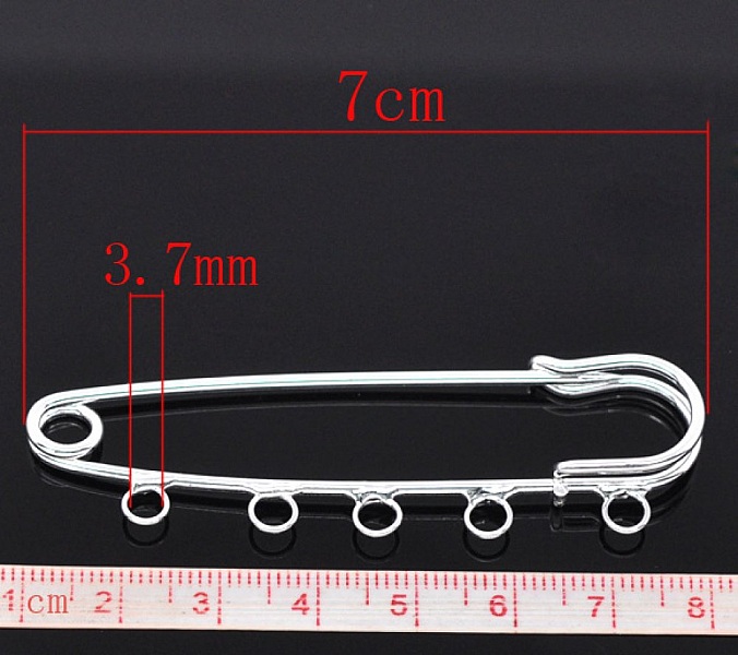 20 silverf&auml;rgade stifth&aring;llare f&ouml;r sjuksk&ouml;terskor 5 ringar 70x20mm N&deg;004