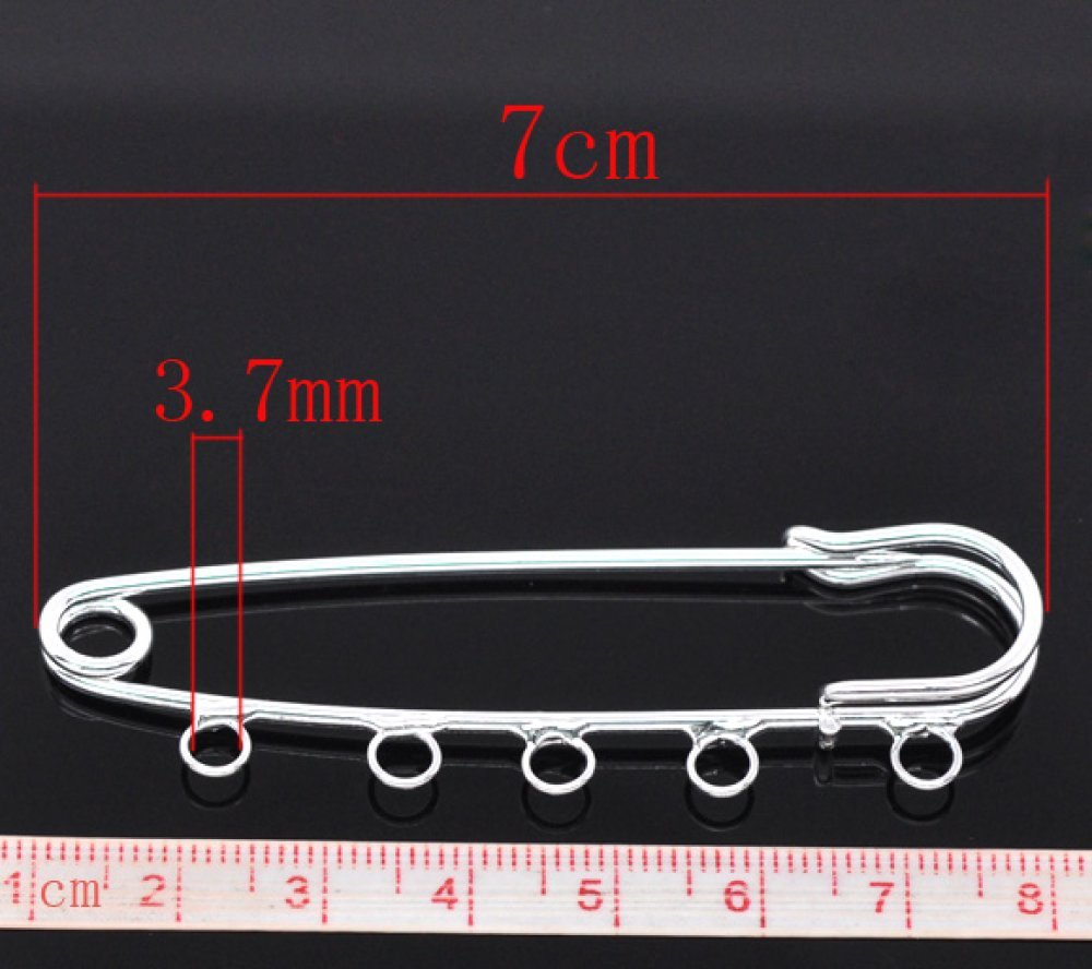 20 silverfärgade stifthållare för sjuksköterskor 5 ringar 70x20mm N°004