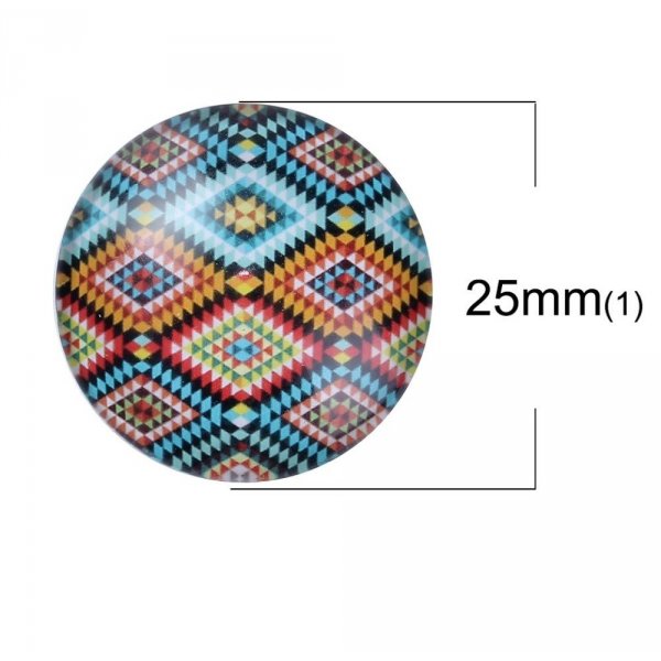 Lot 20 glascabochoner runda 25 mm 95108