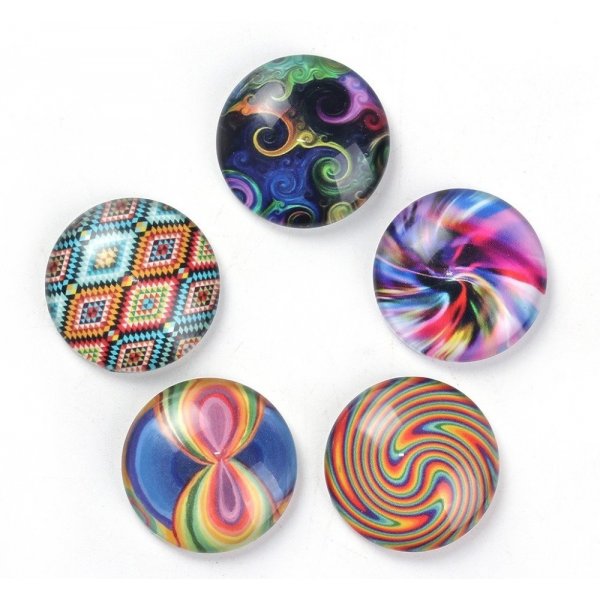 Lot 20 glascabochoner runda 25 mm 95108