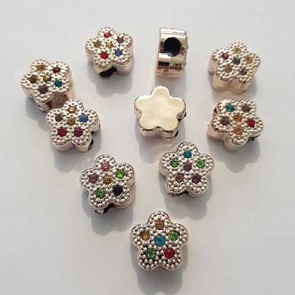 Lot de 10 Perles fleurs N&deg;07