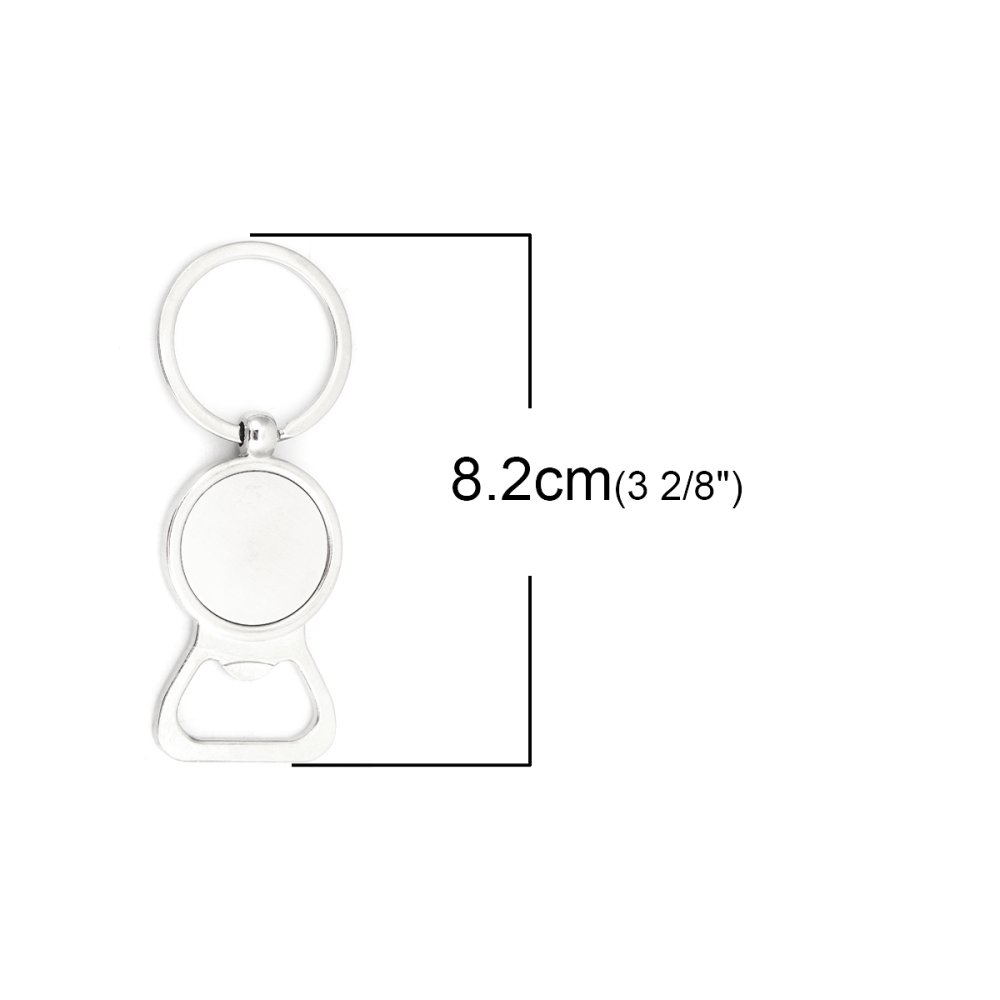 Set med 10 nyckelringar i silver 25 mm N°01