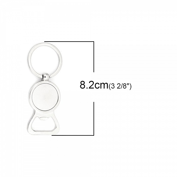 Set med 10 nyckelringar i silver 25 mm N&deg;01