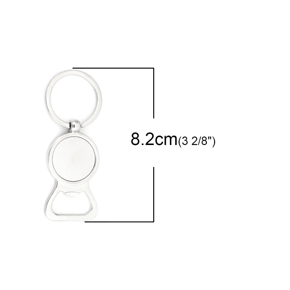 Set med 5 nyckelringar i silver 25 mm N°01