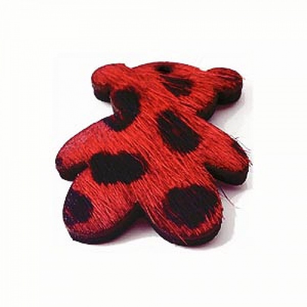 Furry Bear Red 24x29mm x 1