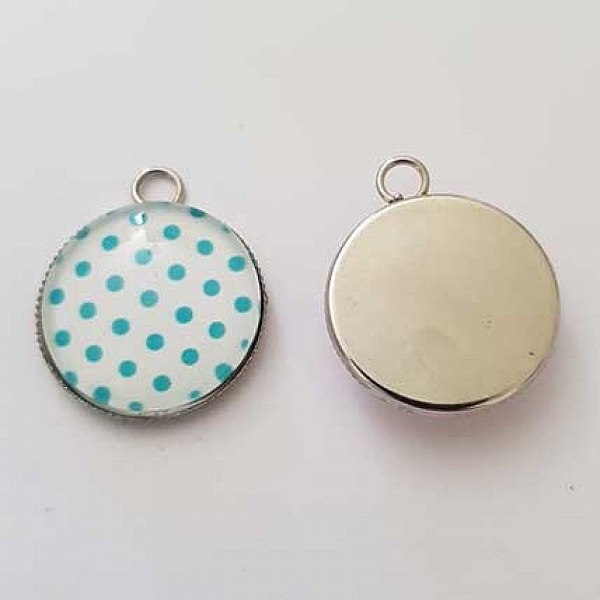 Pendentif Cabochon 20 mm en Verre Fantaisie N&deg;02