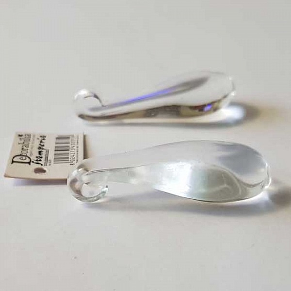 Pendentif N&deg;005 Goutte En Verre Transparent Stamperia