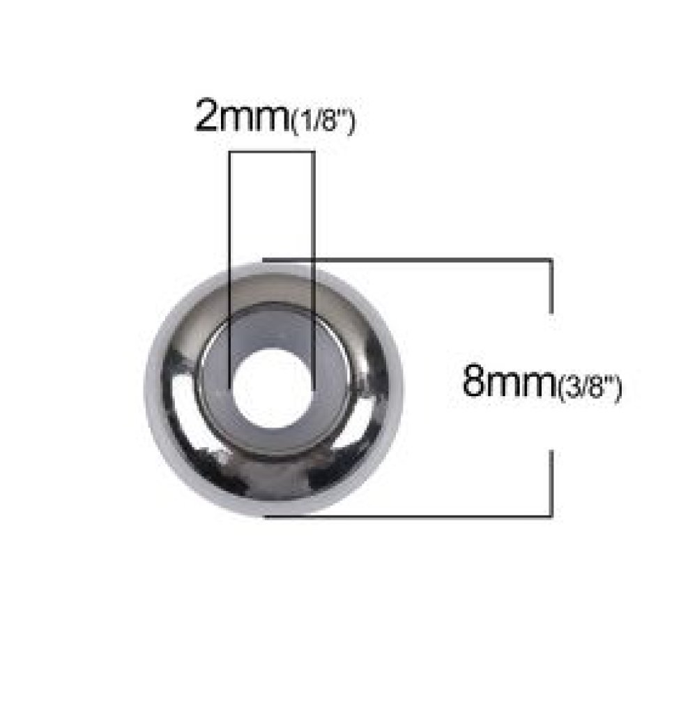 8 mm pärla av rostfritt stål (med justerbar silikonkärna).