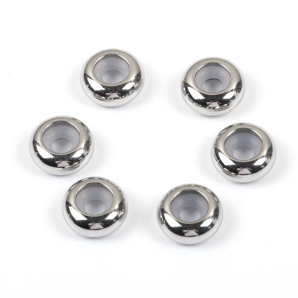 8 mm pärla av rostfritt stål (med justerbar silikonkärna).