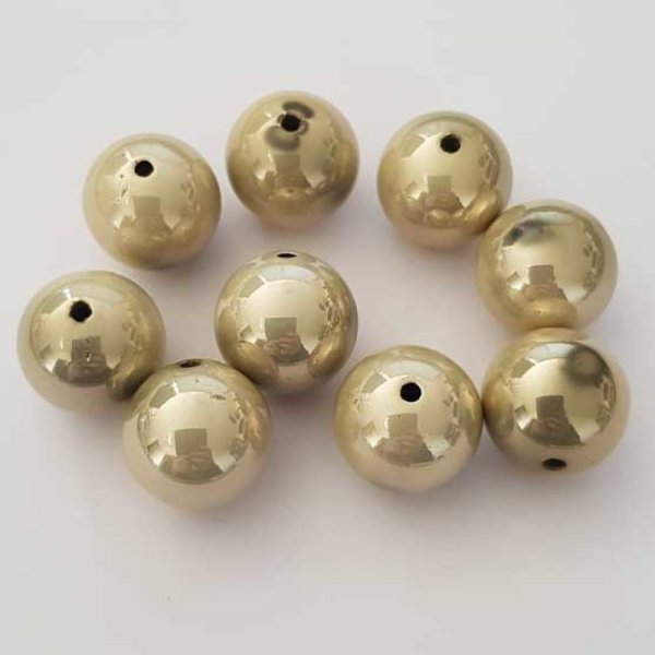 Perle Acrylique Ronde 20 mm Beige Brillante 01 x 1 Pi&egrave;ce