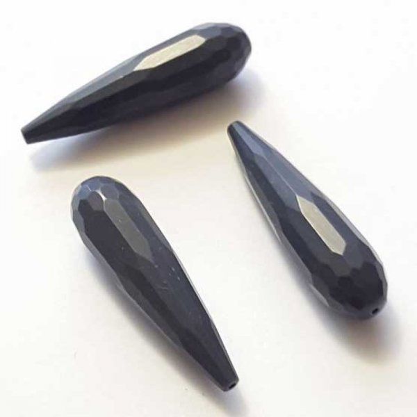 Perle Goutte Facett&eacute;e Gris 40 mm