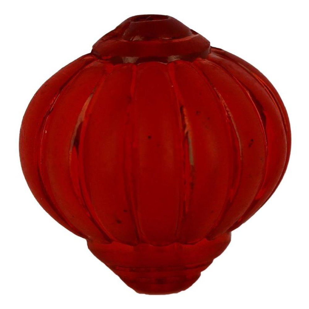 Pearl Lucite Lampion Shape Striated Red