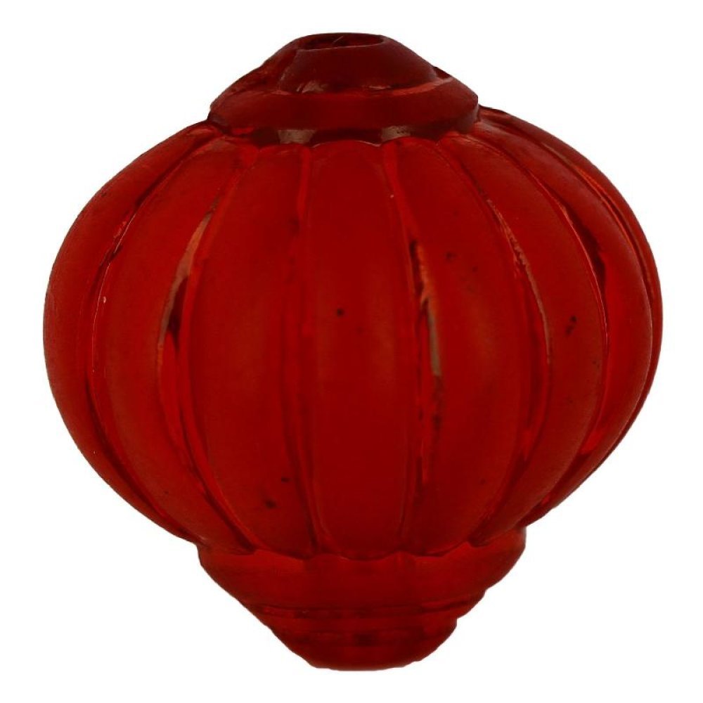 Pearl Lucite Lampion Shape Striated Red