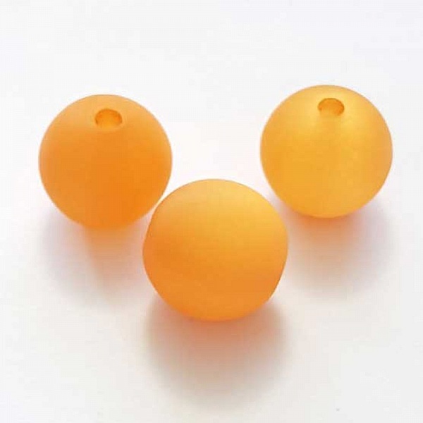 Perle Polaris Mat Ronde 14 mm Orange 01 x 1 Pi&egrave;ce