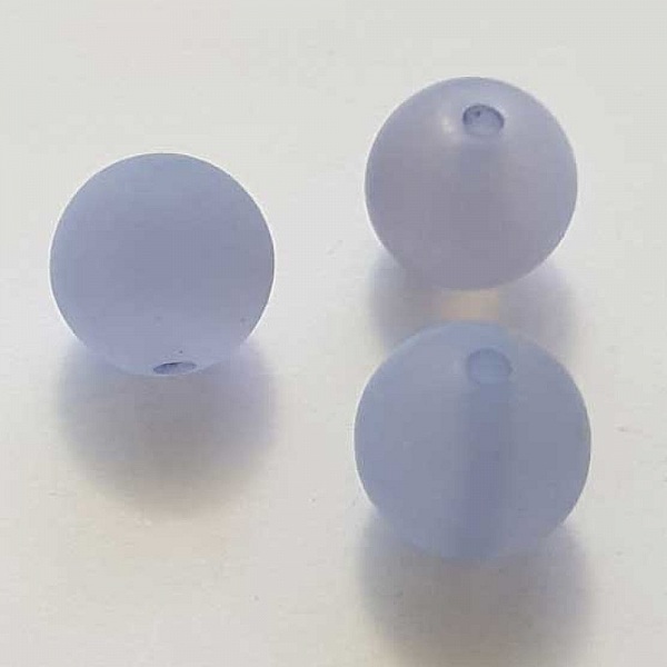 Perle Polaris Mat Ronde 20 mm Bleu Mauve 01 x 1 Pi&egrave;ce
