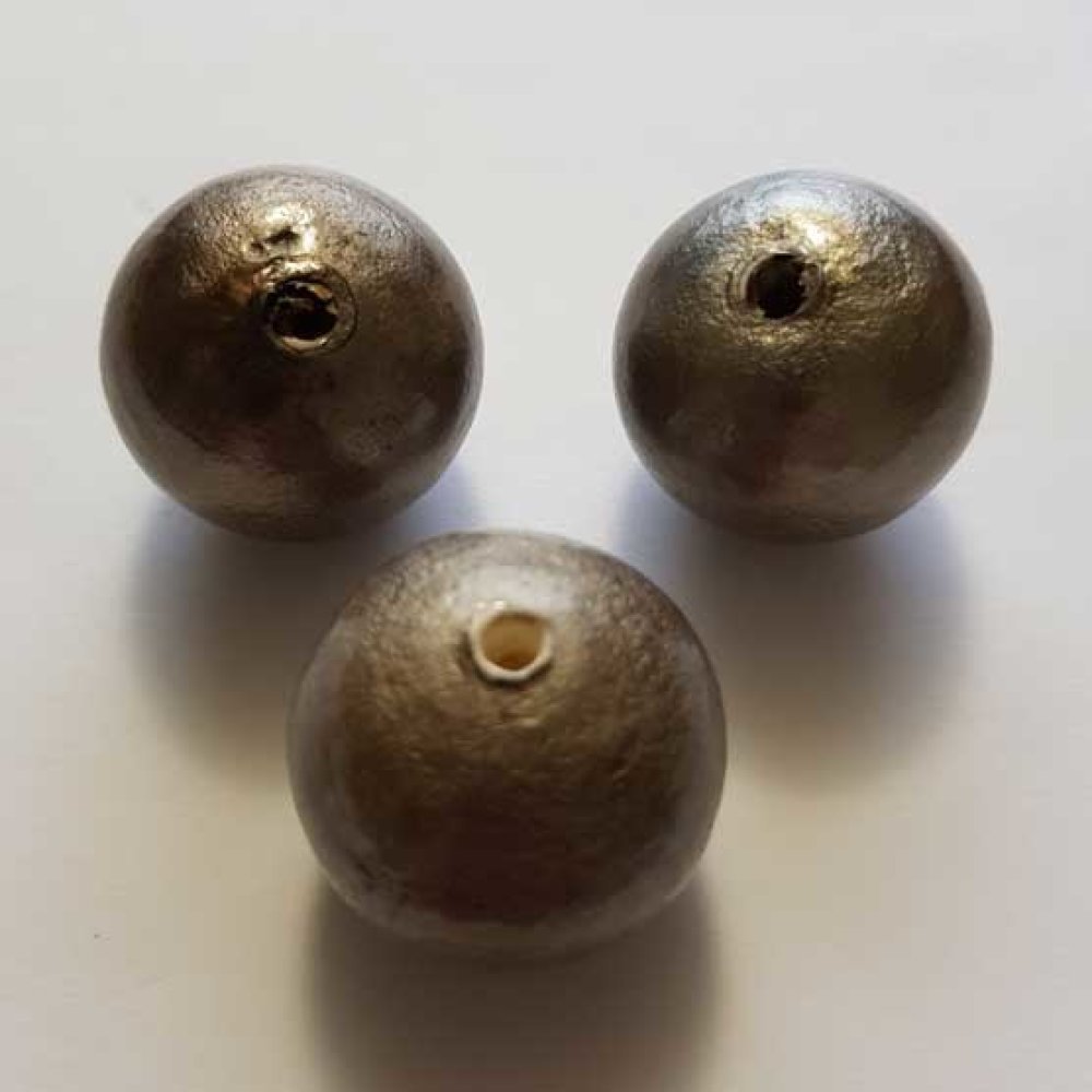 Rund pärla Papier Maché GT 30mm Taupe