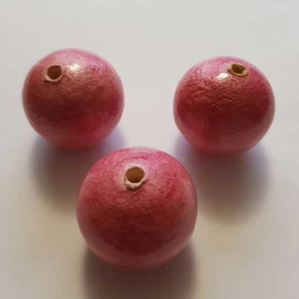 Rund pärla Papier Maché GT 30mm Rosa