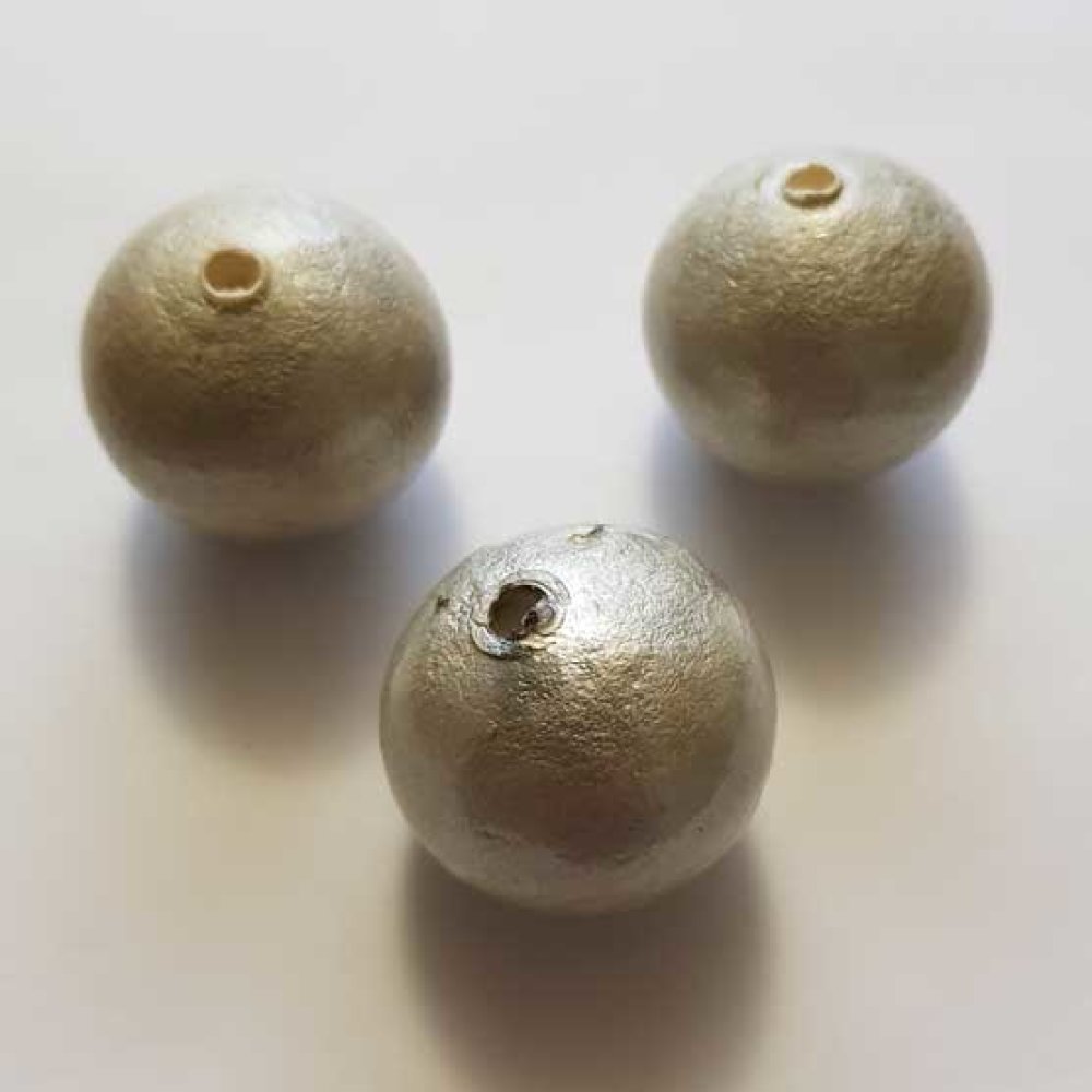 Rund pärla Paper Mache GT 30mm grå mus
