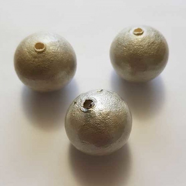 Rund p&auml;rla Paper Mache GT 30mm gr&aring; mus