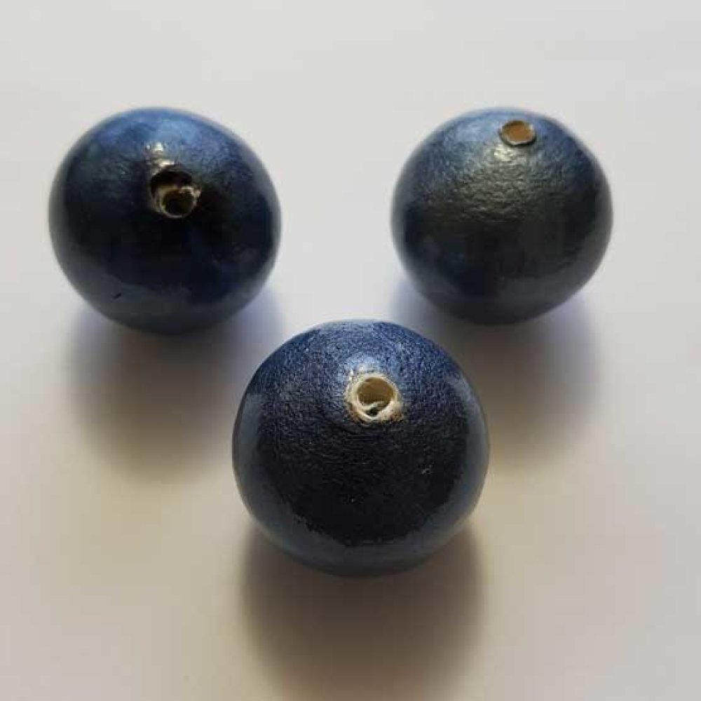 Rund pärla Papier Maché GT 30mm mörkblå