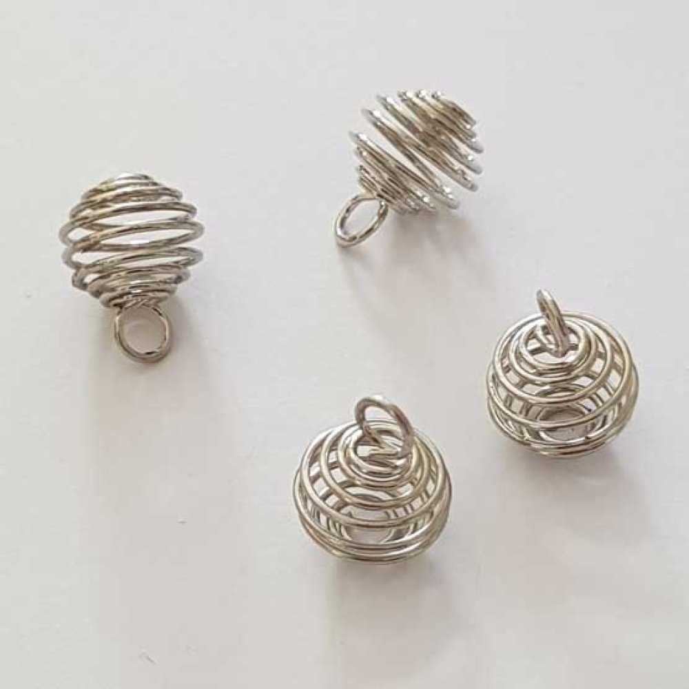 Pärla Spiralfjäderbur 11 mm Silver N°02