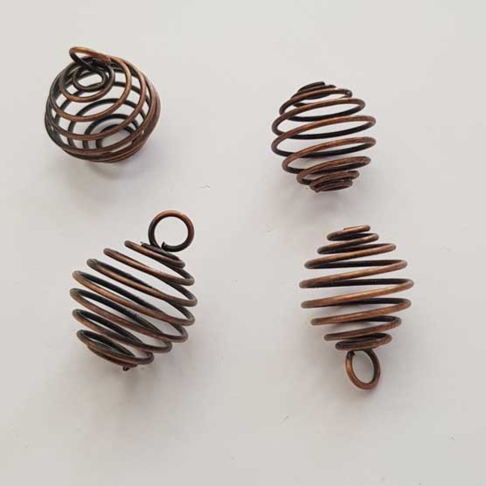 Spiralfjäderpärlbur 20 mm koppar N°07