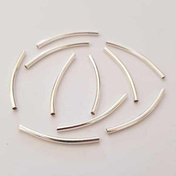 Perle Tube Courb&eacute; N&deg;01 Argent 30 mm