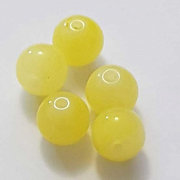 Perle Verre Ronde 10 mm Jaune 01 x 1 Pi&egrave;ce