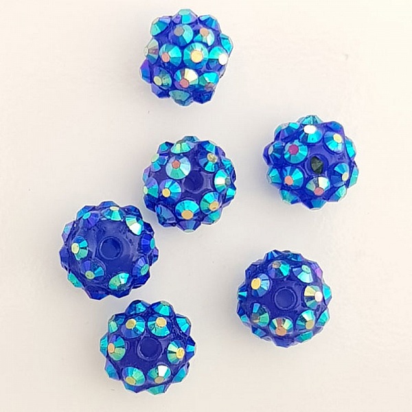 Akryl och strass p&auml;rla 10 mm shamballa stil N&deg;03