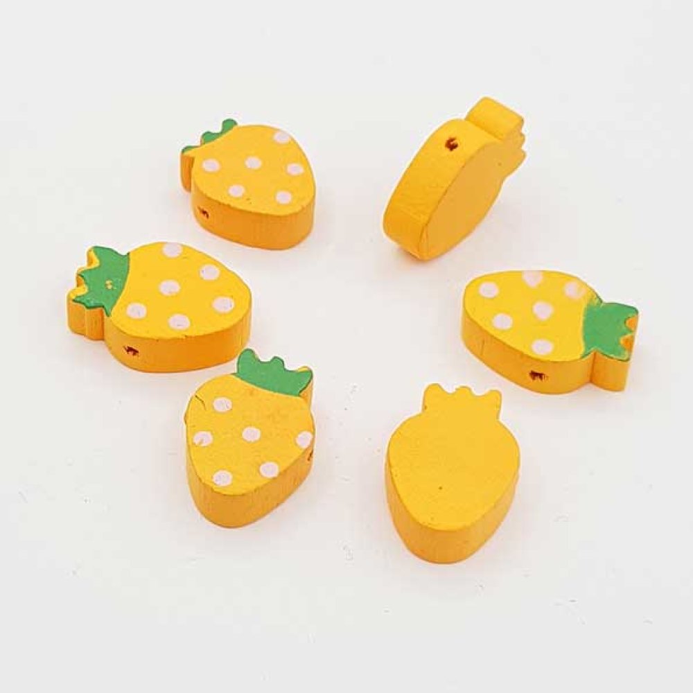 Träpärla jordgubbsform orange N°01-07