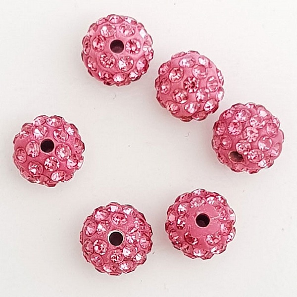 Perle en r&eacute;sine strass 10 mm style shamballa N&deg;07