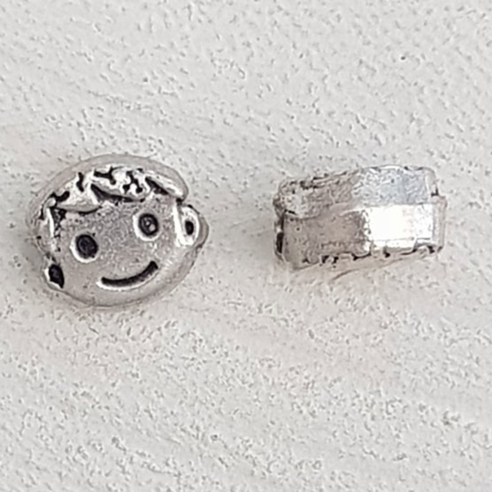 Metallpärla Boy 3D silver N°03