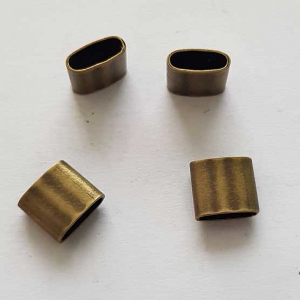 Perle passant rectangle pour cuir 06 mm Bronze N&deg;06