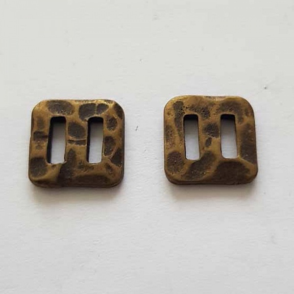 Perle passant rectangle pour cuir 06 mm Bronze N&deg;13