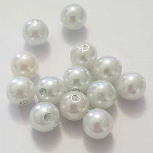 Perle ronde plastique effet nacr&eacute; blanc-02 10 mm N&deg;01